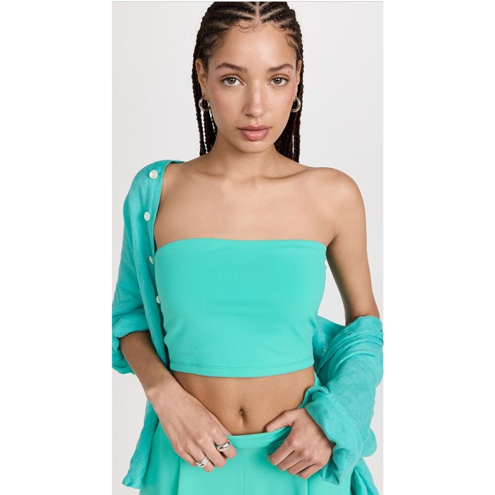 Susana Monaco Tulum Green Strapless Tube Crop Top L NWT